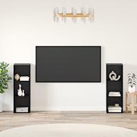vidaXL TV-bänkset 2 pcs Svart ek 107 x 35 x 37 cm Konstruerat trä