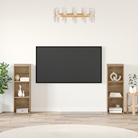 vidaXL TV-bänkset 2 pcs Hantverks-ek 107 x 35 x 37 cm Konstruerat trä