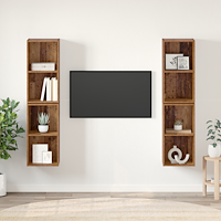 vidaXL Vägg TV Skåp 4 pcs Gammal trä 37 x 37 x 72 cm Konstruerat trä