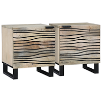 vidaXL Sängbord 2 pcs Naturfärg 40 x 33.5 x 46 cm