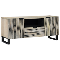 vidaXL Medielagringsskåp och hyllor Vit och svart 105 x 33.5 x 46 cm