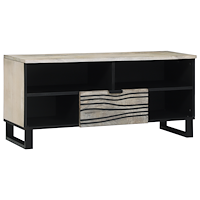 vidaXL Medielagringsskåp och hyllor Vit och svart 100 x 33.5 x 46 cm