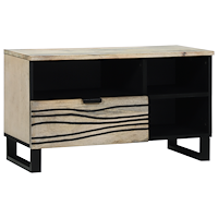 vidaXL Medielagringsskåp och hyllor Vit och svart 80 x 33.5 x 46 cm