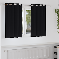 vidaXL Gardiner med gardiner 2 pcs Svart 140 x 140 cm Polyester