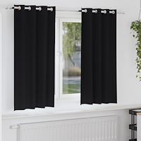 vidaXL Gardiner med gardiner 2 pcs Svart 175 x 140 cm Polyester