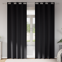 vidaXL Gardiner med gardiner 2 pcs Svart 245 x 140 cm Polyester