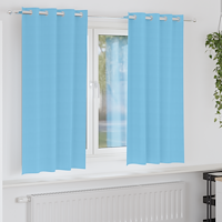 vidaXL Gardiner med gardiner 2 pcs Ljusblå 175 x 140 cm Polyester