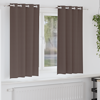 vidaXL Gardiner med gardiner 2 pcs Mörkbrun 175 x 140 cm Polyester