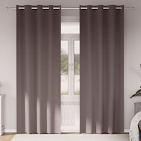 vidaXL Gardiner med gardiner 2 pcs Mörkbrun 225 x 140 cm Polyester