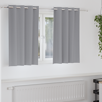vidaXL Gardiner med gardiner 2 pcs Ljusgrå 140 x 140 cm Polyester