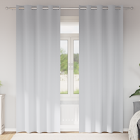 vidaXL Gardiner med gardiner 2 pcs Ljusgrå 225 x 140 cm Polyester