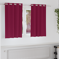 vidaXL Gardiner med gardiner 2 pcs Vinröd 140 x 140 cm Polyester