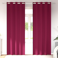 vidaXL Gardiner med gardiner 2 pcs Vinröd 260 x 140 cm Polyester