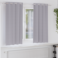 vidaXL Gardiner med gardiner 2 pcs Metallgrå 175 x 140 cm Polyester