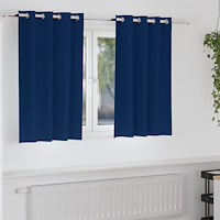 vidaXL Gardiner med gardiner 2 pcs Mörkblå 140 x 140 cm Polyester