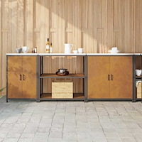 vidaXL Köksförvaringsset 3 pcs Rostig 240 x 50 x 92 cm cortenstål