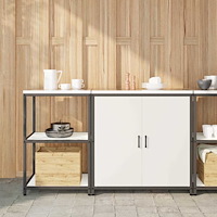 vidaXL Köksförvaringsset 2 pcs Vit 150 x 50 x 92 cm Kallvalsat stål