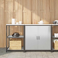 vidaXL Köksförvaringsset 2 pcs Silver 150 x 50 x 92 cm Rostfritt stål