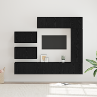 vidaXL TV-skåpset med hylla Övrigt med lagring med dörr 8 pcs Svart ek 30.5 x 30 x 90 cm