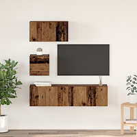 vidaXL TV-bänkset Övrigt med lagring med dörr 4 pcs Gammal trä 60 x 30 x 30 cm