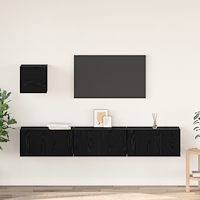 vidaXL TV-bänkset Övrigt med lagring med dörr 4 pcs Svart ek 60 x 30 x 30 cm