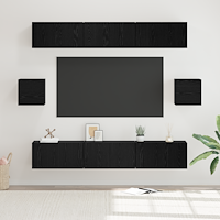 vidaXL TV Skåpset Övrigt med lagring med dörr 8 pcs Svart ek 60 x 30 x 30 cm