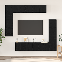 vidaXL TV-skåp Set med hylla Övrigt med lagring med dörr 8 pcs Svart ek 80 x 30 x 30 cm