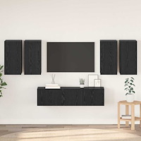 vidaXL TV-bänkset 6 pcs Svart ek 60 x 30 x 30 cm Konstruerat trä