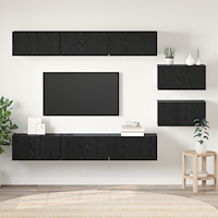 vidaXL TV Skåp med lagring med dörr 8 pcs Svart ek 60 x 30 x 30.5 cm