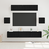 vidaXL TV Skåpset Övrigt med lagring med dörr 7 pcs Svart ek 80 x 30 x 30 cm