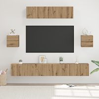 vidaXL TV Skåpset Övrigt med lagring med dörr 7 pcs Hantverks-ek 80 x 30 x 30 cm