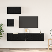 vidaXL TV-bänkset Övrigt med lagring med dörr 4 pcs Svart ek 80 x 30 x 30 cm