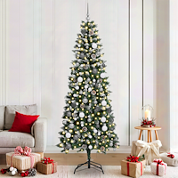 vidaXL Konstgjord julgran Grön 210 cm PVC och Plast och Stål