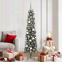 vidaXL Julgran with Decorative String Lights Grön 180 cm PVC