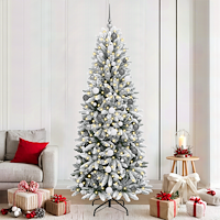 vidaXL Julgran with Decorative String Lights Vit 210 cm PVC