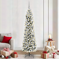 vidaXL Julgran with Decorative String Lights Vit 210 cm PVC