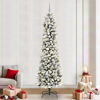 vidaXL Julgran with Decorative String Lights Vit 240 cm PVC