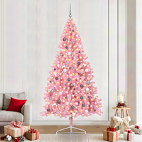 vidaXL Konstgjord Halv Julgran Rosa 240 cm PVC