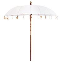 vidaXL Parasoll Kräm x 250 cm Bomull och massivt trä