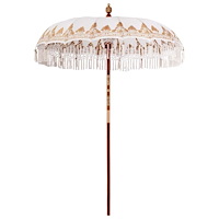 vidaXL Parasoll Gräddvit 180-190 cm Bomullstyg & Trä & Bambu