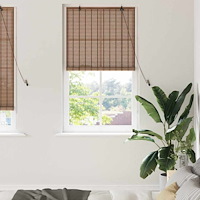 vidaXL Fönsterpersienn Geometriskt Brun 80 x 220 cm Bambu