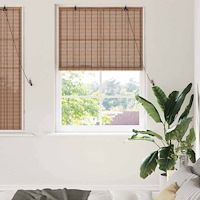 vidaXL Fönsterpersienn Geometriskt Brun 120 x 160 cm Bambu