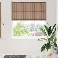 vidaXL Fönsterpersienn Geometriskt Brun 150 x 160 cm Bambu