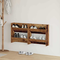 vidaXL Väggskoskåp 2 pcs Gammalt trä 60 x 18 x 60 cm Konstruerat trä