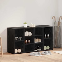 vidaXL Skobänk med hylla Övrigt Svart ek 103 x 30 x 55 cm Konstruerat trä
