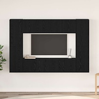 vidaXL TV-bänkset 8 pcs Svart ek 181 x 30 x 120 cm Konstruerat trä