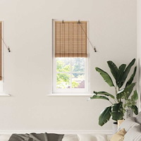 vidaXL Fönsterpersienner och skuggor Ljusbrun 60 x 160 cm Bambu