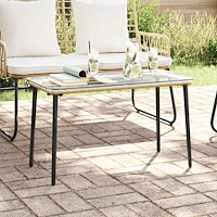 vidaXL Trädgårdsbord Naturlig 80 x 40 x 45 cm Poly rattan