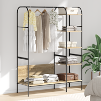vidaXL Klädhängare med Hyllor Sonoma Ek 120x44x160 cm Konstruerat Trä