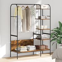 vidaXL Klädhängare med Hyllor Rökt ek 120x44x160 cm Konstruerat Trä